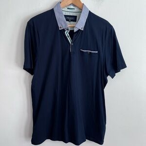 Ted Baker London Mens Navy Blue Purple Polo Shirt